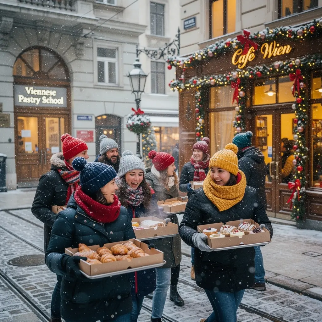 Ein Blick auf die gemГјtliche Backstube, ausgestattet mit traditionellen Utensilien und Zutaten fГјr Г¶sterreichische Desserts.